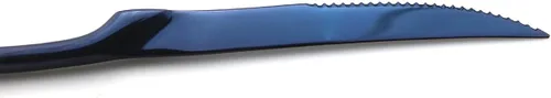 Miniatura 8 de JASHII Juego de cubiertos de lujo Jubilee Blue de 20 piezas, iridiscentes, repuesto negro pulido espejo, utensilios de acero inoxidable 18/10