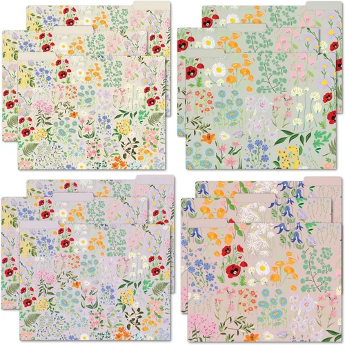 Miniatura 10 de bloom daily planners Carpetas decorativas para archivos, juego de seis organizadores de tamaño carta (8.5 x 11 pulgadas), pestañas de corte de 1/3