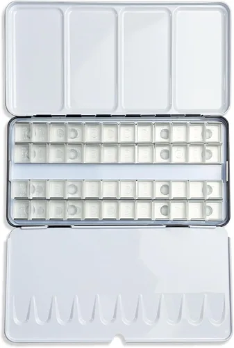 Miniatura 12 de 150 piezas de plástico transparente vacío para acuarelas – 0.07 onzas líquidas de capacidad, bandejas de pintura recargables para acuarelas sólidas