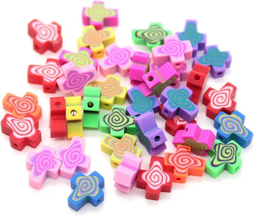 Miniatura 8 de 100 cuentas de arcilla polimérica mixta Heishi para hacer pulseras, aretes, collares, joyas Bola