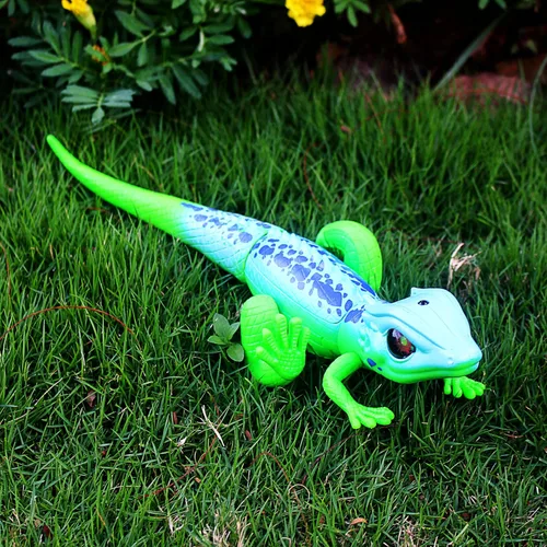 Miniatura 7 de Tipmant Lagarto RC Control remoto Animal Camaleón falso realista Crawlers Vehículo Truco de Halloween Navidad Broma Juguetes Cumpleaños Niños (Verde)