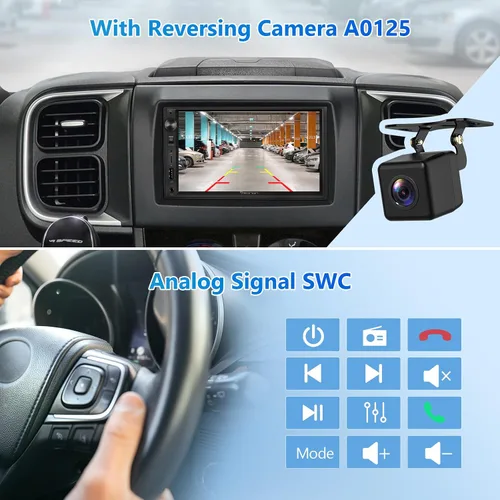 Miniatura 4 de EONON - Estéreo de coche de 7'' de doble DIN, inalámbrico CarPlay y Android Auto, receptores de audio para coche con cámara de respaldo AHD, DSP