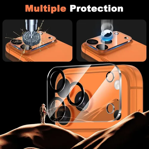 Miniatura 6 de LYWHL Paquete de 3 + 3 + 3 protectores de pantalla de cuerpo completo para iPhone 17 Pro Max [6.9 pulgadas] con protector de lente de cámara, HD