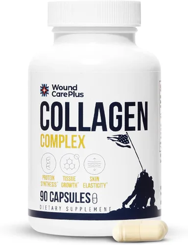 Wound Care Plus Suplemento Complejo de Colágeno – Péptidos de Colágeno Multi-Fuente (Bovino, Marino, Pollo, Cáscara de huevo) – Apoya la salud de la