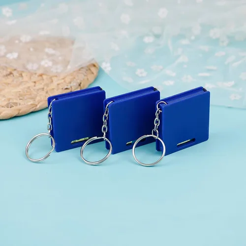 Miniatura 7 de Mini llavero de cinta métrica mejorada con forma cuadrada y nivel de burbuja, cinta métrica de 3.3 ft para regla de acero del hogar, mini cinta