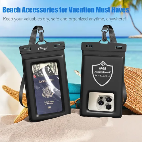 Miniatura 4 de AiRunTech Funda flotante impermeable para teléfono, funda de doble sellado con protector de cordón para iPhone 17, 16, 15, 14, 13, 12 Pro Max, bolsa