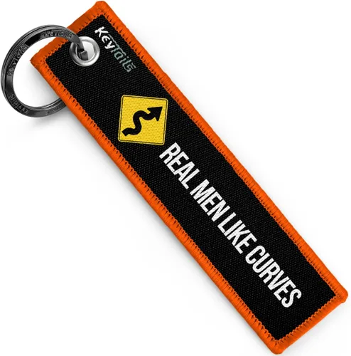 Miniatura 5 de KEYTAILS Llaveros, Etiqueta de Llave de Calidad Premium para Motocicleta, Automóvil, Scooter, ATV, UTV [A Los Hombres Reales Les Gustan Las Curvas]