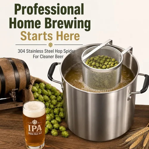 Miniatura 3 de Hop Spider - Filtro de acero inoxidable de malla de 300 micrones para hervidor de cerveza casero