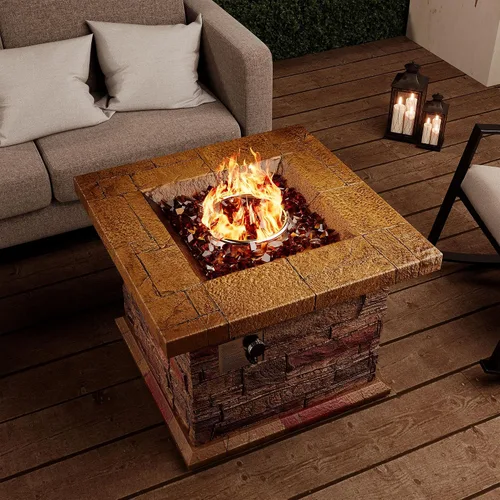 Miniatura 13 de SUNBURY Hoguera de Propano al Aire Libre, Hoguera de Gas para Patio Exterior, Mesa de Fuego al Aire Libre de Piedra, Columna de Fuego 40,000 BTU