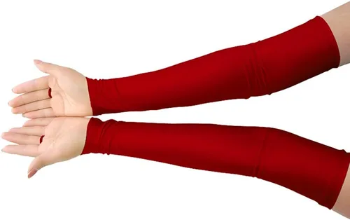 Miniatura 5 de Shinningstar Guantes largos de elastano elástico sin dedos sobre el codo para niñas y niños adultos