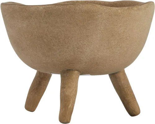 Miniatura 6 de Creative Co-Op - Maceta de terracota estilo bohemio con borde orgánico, color gris pardo mate