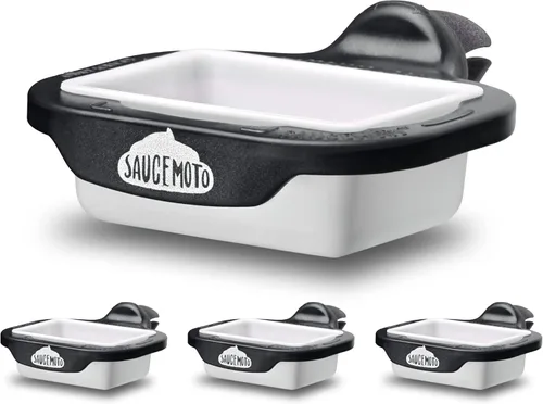 Miniatura 10 de Recipiente para salsa con clip Saucemoto Un soporte para salsas en el auto para salsa de tomate y salsas para sumergir. Como lo viste en Shark Gris