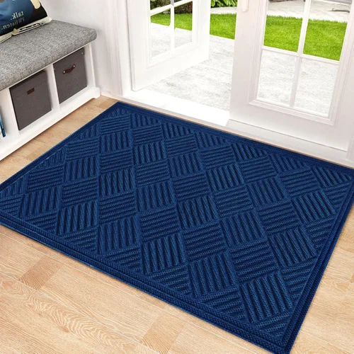 Miniatura 46 de Mibao Tapete para puerta delantera, resistente y duradero, tapete de bienvenida para interiores y exteriores, atrapador de suciedad, impermeable