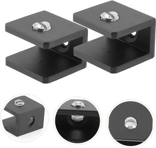 Miniatura 8 de Uonlytech Abrazadera para estantería, 8 piezas, soportes de estante de vidrio, fácil de instalar