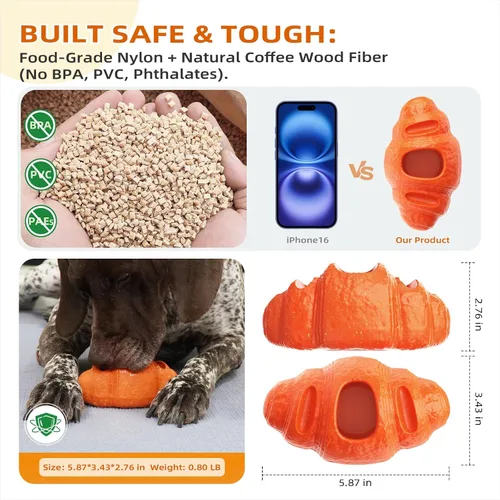 Miniatura 5 de Juguete masticable para perros congelados duraderos para masticadores agresivos, juguete dispensador interactivo para entrenamiento de jaula