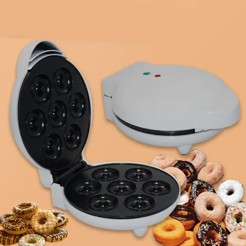 Miniatura 3 de Mini máquina para hacer donas, portátil antiadherente eléctrico para donuts, mini máquina de quiche para desayuno de niños, aperitivos, postres