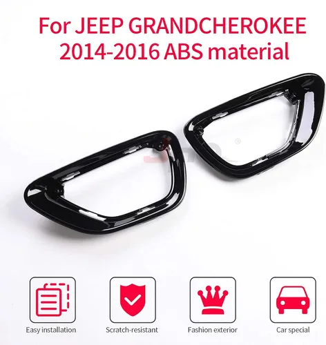 Miniatura 4 de JHO Cubierta de luces antiniebla delanteras de automóvil, marco de lámpara antiniebla, reemplazo para Jeep Grand Cherokee 2014-2016 2015 Accesorios