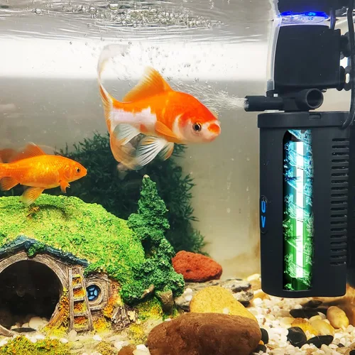 Miniatura 8 de COOSPIDER Filtro para Acuario Sun JUP-02 Máquina Sumergible Verde Limpia para Acuario 132gph para Tanque de Peces Pequeños de 10-40 Galones Bomba