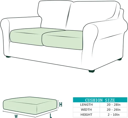 Miniatura 5 de AURLOE Fundas impermeables para sofá de 2 piezas, funda elástica para sofá, protector de muebles con elástico, adecuado para loveseat, sofá de 2