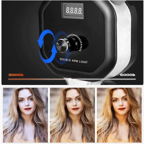 Miniatura 4 de Tatuaje profesional belleza mejora fotografía Led anillo luz led fotografía doble brazo relleno luz celebridad transmisión en vivo selfie luz ight