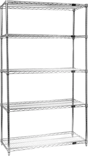 Miniatura 97 de Quantum Storage Systems kit para principiantes para unidad de librero de 4 niveles, de 54 pulgadas de alto, en alambre, con acabado en cromado