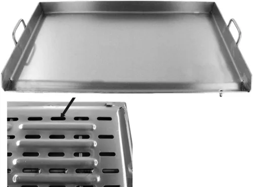 Plancha de acero inoxidable de 32 pulgadas, parrilla superior plana, soporte reforzado con tacos inferior-doble estufa para barbacoa pesada Plancha