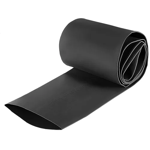 uxcell - Tubo termorretráctil, 70 mm de diámetro, 113 mm de ancho plano, tubo retráctil a una tasa de 2:1, funda para cables de 1 m - Negro