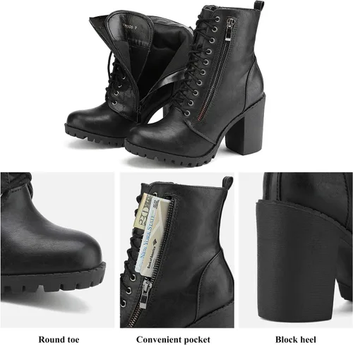 Miniatura 3 de DREAM PAIRS - Botines de tacón grueso para mujer