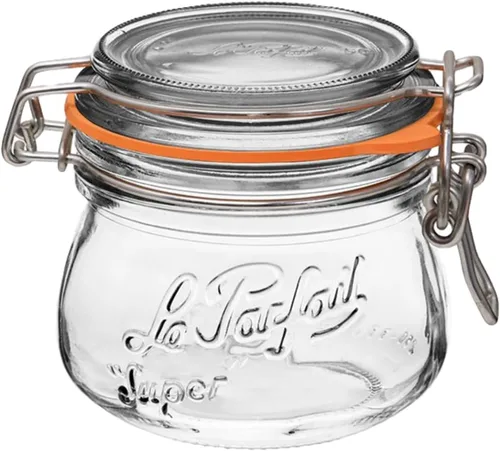 Miniatura 13 de Le Parfait Super Jar - Tarro de conservación de vidrio francés de 500mL con cuerpo redondo, boca ancha, tapa hermética - Tarro de vidrio 16oz