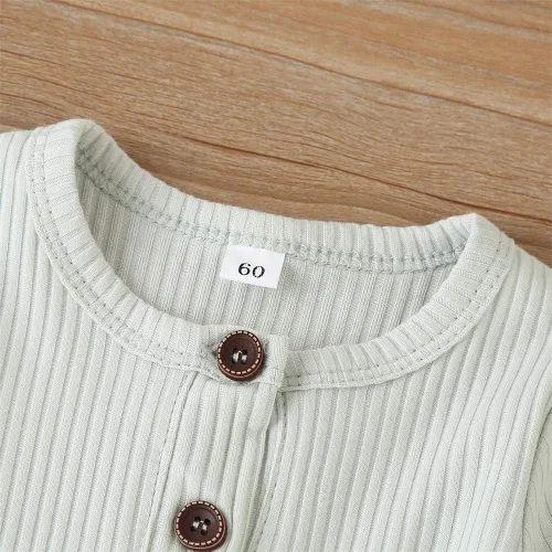 Miniatura 10 de Mameluco unisex de manga corta para bebé recién nacido, con botones, de una pieza, ropa de color sólido
