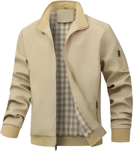 Miniatura 13 de Wizoat Chaqueta Bomber para Hombre Ligera Casual Cortavientos Chaquetas con Cremallera Abrigo