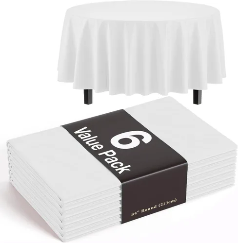 Miniatura 40 de Party Solids Paquete de 6 manteles de plástico prémium de 54 pulgadas x 108 pulgadas. Cubierta de mesa rectangular de plástico - Aqua