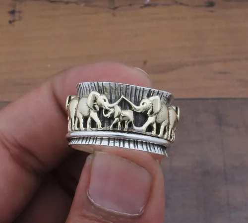 Miniatura 50 de Boho Spinner Ring, Mothers Day Gift, Silver 925 Women Ring, Sterling Silver 925 Ring, Fidget Spinner Ring,Women Silver Anxiety Ring