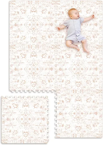 Miniatura 9 de Alfombra de juego extragrande para bebé - 4 pies x 6 pies, alfombrilla de espuma no tóxica para rompecabezas en el piso para niños y niños pequeños