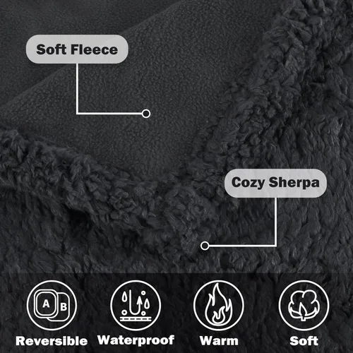 Miniatura 5 de Kritter Planet - Manta impermeable para perros, reversible, a prueba de agua, para sofá, cama y coche, fundas lavables para sofá para perros
