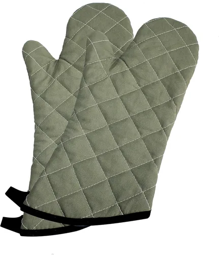 Miniatura 10 de Manoplas para horno ignífugas resistentes al calor hasta 425 °F 15 pulgadas, color negro, paquete de 2