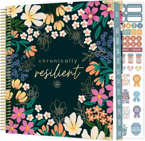 Miniatura 10 de bloom daily planners Planificador de enfermedades crónicas y diario médico sin fecha – rastreador de dolor y síntomas de 12 meses, registro
