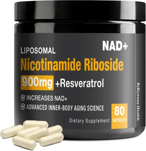 Suplemento NAD - NAD+ con ribósido de nicotinamida (NR) y resveratrol quercetina 900 mg NAD orgánico puro Plus para reparación celular Función