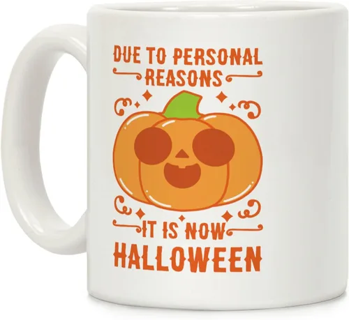 Miniatura 113 de LookHUMAN Taza de Café de Halloween – Halloween Is Meowgical Tazas, Taza de Café Espeluznante Idea de Regalos de Taza, 15 Onzas 10-Blanco