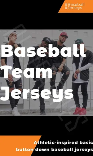 Miniatura 4 de OLLIE ARNES Camiseta de béisbol, camisa hip-hop, con botones, uniforme de equipo, para hombres, jóvenes, tallas de niños pequeños