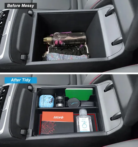 Miniatura 4 de PIMCAR Bandeja organizadora de consola central para Hyundai Tucson Limited e Hybrid SEL 2022-2024, inserto de almacenamiento de reposabrazos de Rojo