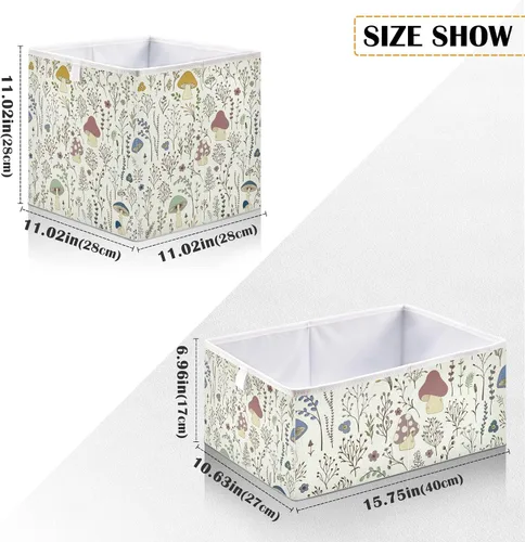 Miniatura 3 de Cubo de almacenamiento de hongos, canasta de almacenamiento plegable grande, caja organizadora de ropa, para estantes, armario, dormitorio, oficina