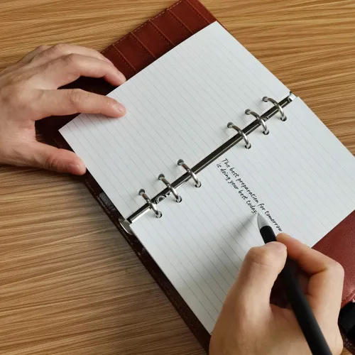Miniatura 5 de Papel de repuesto rayado A6, 100 hojas/200 páginas, hojas sueltas para carpetas Filofax Person, 6 agujeros perforados, papel de relleno blanco