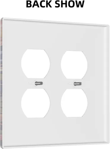 Miniatura 472 de Placa Decorativa de Pared de Granja Rústica con Cuerno de Madera para Puerta de Granero 1 Banda Duplex Cubiertas de Toma Eléctrica Soltera