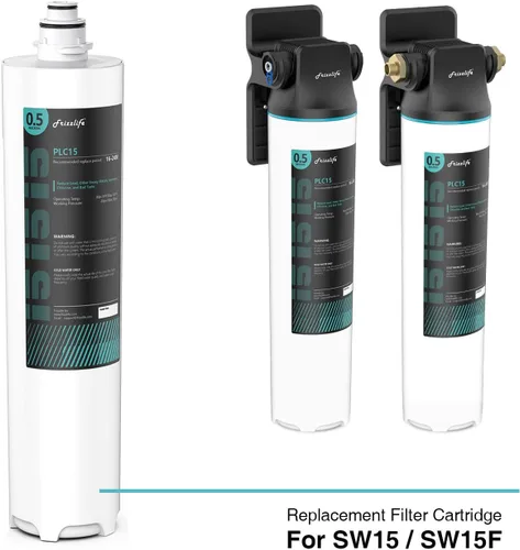 Miniatura 2 de Frizzlife Kit de carcasa de repuesto SW15-HF con cartucho de filtro PLC15 en el interior, para sistemas de filtro de agua debajo del fregadero SW15