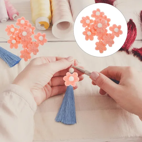 Miniatura 7 de EXCEART 10 parches de flores para planchar con bonitos bordados, para coser en flores, parches de bordado con apliques florales para ropa, bolsas