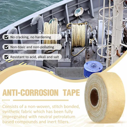 Miniatura 3 de Cinta de protección contra la corrosión para tuberías de 2 pulgadas x 33 pies, impermeable, partes hidráulicas, cinta de grasa para conductos