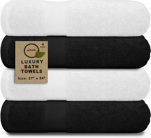 Miniatura 15 de Juego de 4 toallas de baño de lujo (27 x 54 pulgadas), toallas para baño, súper suaves, toallas altamente absorbentes para el hogar, spa, gimnasio