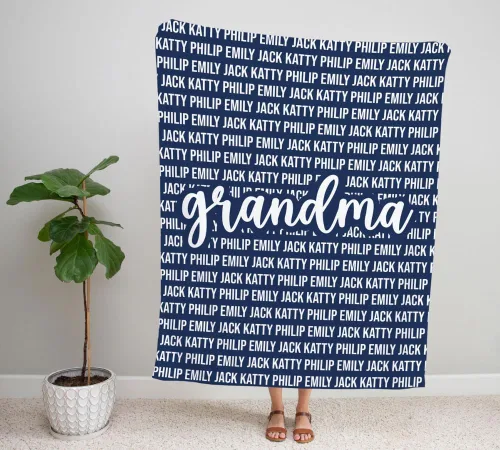 Miniatura 2 de Personalized Grandma Blanket, Gifts for Grandmother from Grand Kids, Name Blankets for Mimi, Gigi, Nana (Grandma 01)
