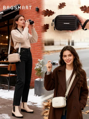 Miniatura 2 de BAGSMART Funda para cámara digital, protectora e impermeable para cámara pequeña con correa para el hombro, bolsa ligera para cámara Canon PowerShot